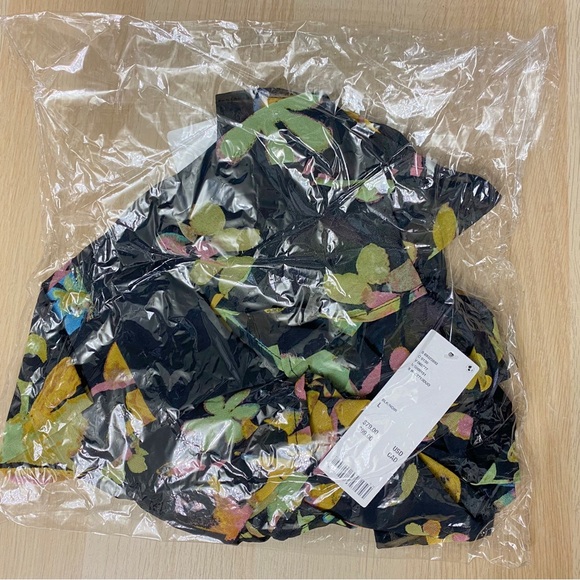 Urban Outfitters Teyanna Mini Dress Black Floral Cold Shoulder New Large V Neck - Picture 6 of 7